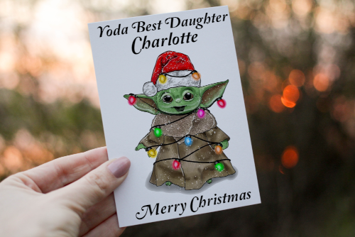 Yoda Best Daughter Christmas Card, Yoda Christmas Card